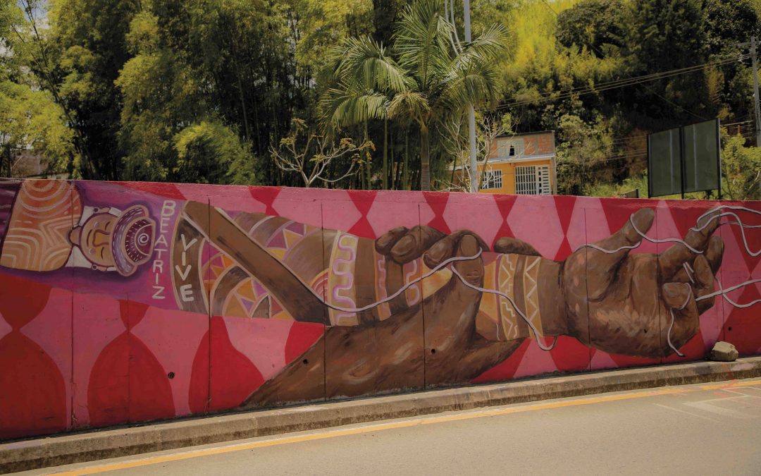 Mural Barrio Pomona en Popayán realizado en el marco del paro nacional, Foto: Sara Tejada. 2021